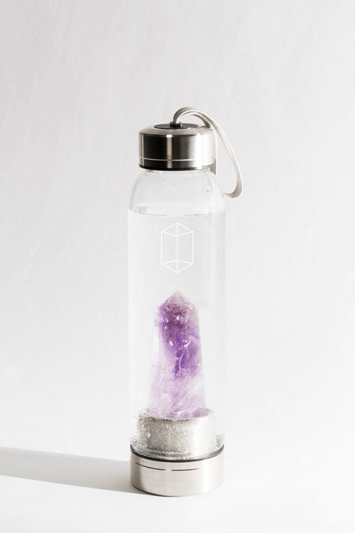 amethyst glass water bottle