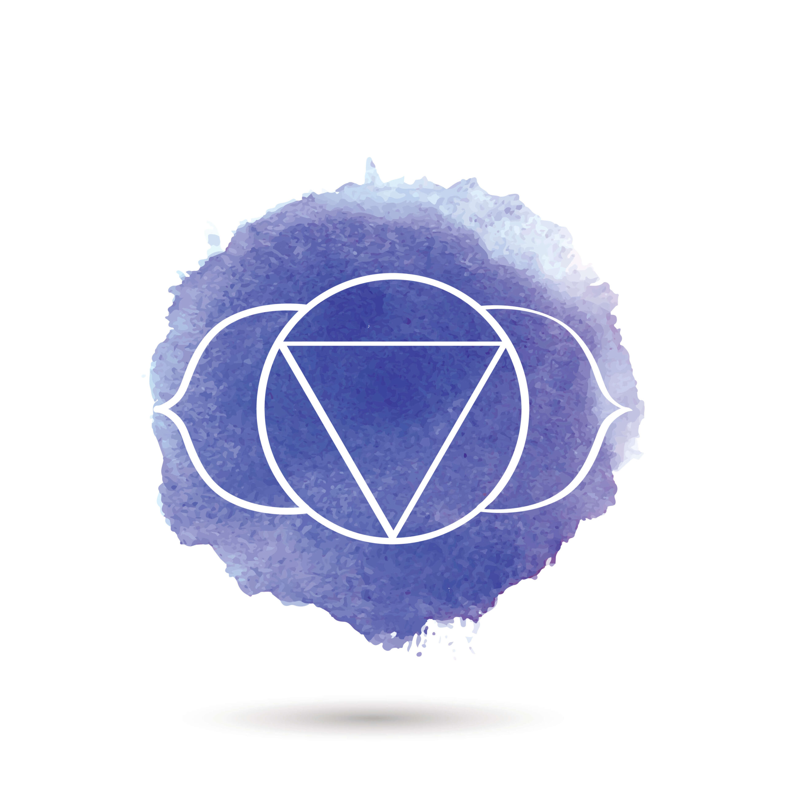 symbol for the ajna chakra in an indigo circle